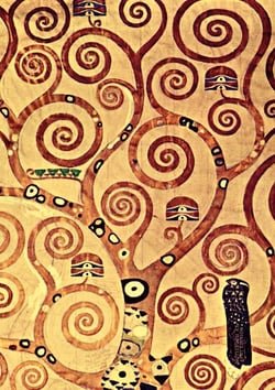 Notizbuch schon gestaltet mit Leseband - A5 Hardcover blanko - Gustav Klimt "Lebensbaum" - 100 Seiten 90g/m² - FSC Papier : Notebook A5 - Jugendstil - Journal gebunden - Wiener Secession