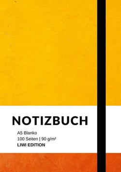 Notizbuch A5 blanko - 100 Seiten 90g/m² - Soft Cover - FSC Papier : Notebook A5 blanko