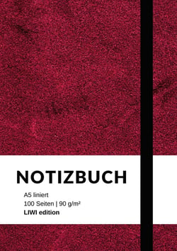 Notizbuch A5 liniert - 100 Seiten 90g/m² - Soft Cover violett - FSC Papier : Notebook A5 liniert weißes Papier