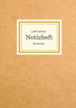 Dünnes Notizheft A5 liniert - Notizbuch 30 Seiten 90g/m² - Softcover hellbraun - FSC Papier : Notebook A5 liniert - weißes Papier