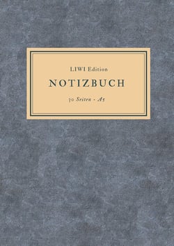 Dünnes Notizbuch A5 liniert - Notizheft 30 Seiten 90g/m² - Softcover blau meliert - FSC Papier : Notebook A5 liniert - weißes Papier