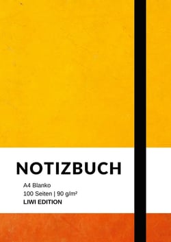 Notizbuch A4 blanko - 100 Seiten 90g/m² - Soft Cover - FSC Papier : Notebook A4 weißes Papier unliniert