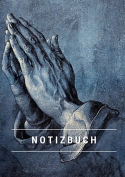 Notizbuch klein A5 Blanko - Notizheft 44 Seiten 90g/m² - Softcover Albrecht Dürer "Betende Hände" - FSC Papier : Notebook A5 Blanko weißes Papier