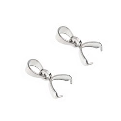 Lot de 2 bélières en acier - Créalia - 4 x 3 mm - Argenté