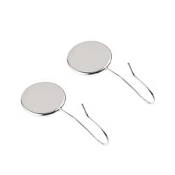 Lot de 2 boucles d'oreille cabochon Créalia - Acier argenté - Ø 12 mm