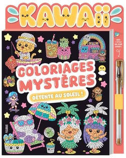 Coloriages mystères kawaii détente au soleil