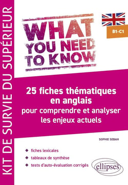 What you need to know B1 C1,  Kit de survie du supérieur : 25 fiches thématiques en anglais pour comprendre et analyser les enjeux actuels