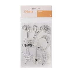 Lot de 8 tampons transparents Créalia - Fleurs