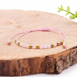 Bracelet réglable quartz Camille Ambiance Nature - Rose