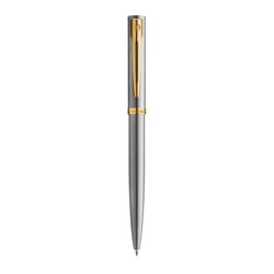 Stylo bille Waterman® - Allure Impression Acier GT - Acier inoxydable avec finition plaqué or - Pointe moyenne - Avec une recharge bleue