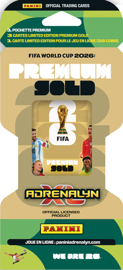 Blister Premium OR - Coupe du monde de la FIFA 26™ jeu de cartes à collectionner - 1 pochette premium + 4 cartes édition limitée exclusives
