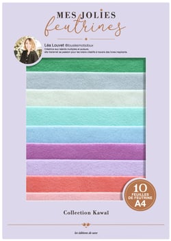 Lot de 10 feuilles de feutrine A4 Les éditions de Saxe - Collection kawaii