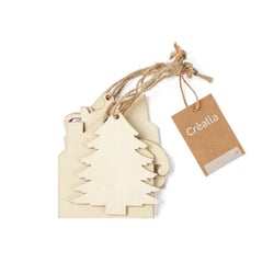 Suspensions en bois – Motifs traditionnels de Noël (lot de 5)