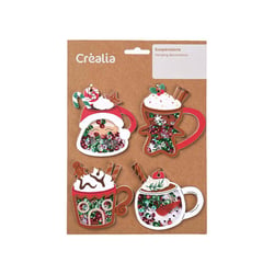 Lot de 4 suspensions shaker - Gourmandises de Noël - Créalia
