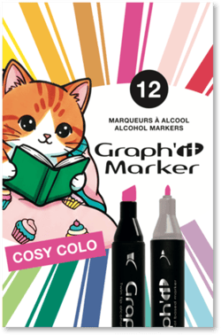 Set de 12 marqueurs à alcool Graph'it - Cosy Colo