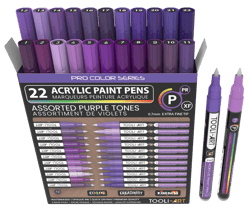Set de 22 marqueurs à peinture acrylique Tooli-Art - Pointe extra-fine 07 mm - Violet