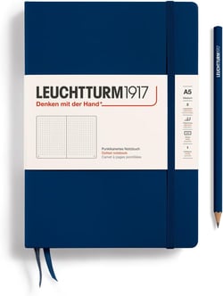 Carnet Leuchtturm 1917 - Bleu marine - A5 14,5 x 21 cm - 251 pages pointillées