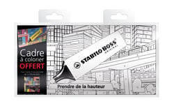 Cadre à colorier au numéro Stabilo - Pen 68 MAX - motif Urbain