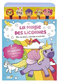 La magie des licornes - Bloc de dessin, coloriage et activités