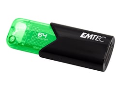 EMTEC B110 Click Easy 3.2 - Clé USB - 64 Go - USB 3.2 Gen 1 - noir, vert