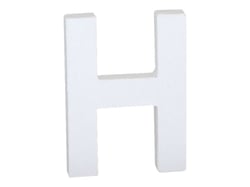 Lettre H majuscule - carton blanc - 12 cm