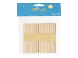 Set de 100 bâtonnets fins bois naturel - Créalia