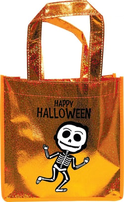 Sac à bonbons pailleté - Orange - Squelette
