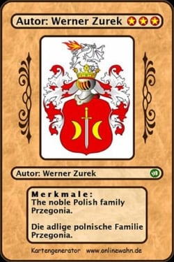 The noble Polish family Przegonia. Die adlige polnische Familie Przegonia.