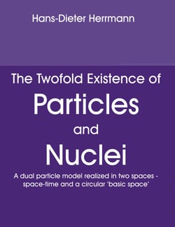 The Twofold Existence of Particles and Nuclei - A dual particle model realized in two spaces - space-time and a circular 'basic space'
