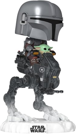 Figurine Funko POP! - Star Wars The Mandalorian - The Mandalorian & Grogu sur AT-RT (POP Ride Deluxe) n°837