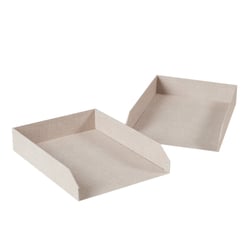  Corbeilles à courrier x2 - Lin beige A4 - Cultura