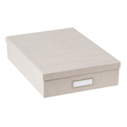 Boîte carton - Lin beige 26 x 35 x 8,5 cm - Cultura