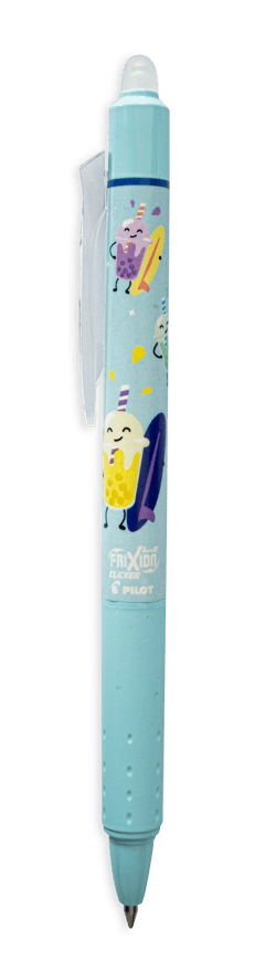 Stylo roller encre gel Pilot - FriXion clicker - pool party bleu pastel - pointe moyenne - bleu