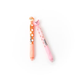 Lot de 2 stylos effaçables Mr Wonderful - Bo-Bo Click! champignon et cochon - Pointe moyenne