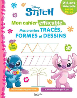 Stitch - Mon cahier effaçable - Mes premiers tracés, formes et dessins