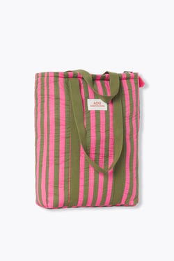 Kit prêt à coudre Promod Couture - Sac Sidonie - Rayures rose & kaki
