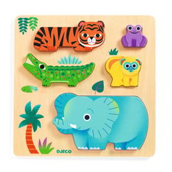Puzzle en bois 5 pièces Djeco WoodyWild 