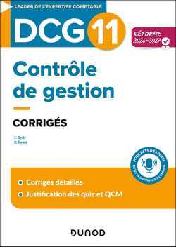 DCG 11 : Contrôle de gestion - Corrigés (édition 2026/2027)