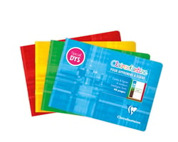 Cahier spécial DYS Clairefontaine - Modèle aléatoire - A6 14,8 x 10,5 cm - 48 pages lignées 5 mm avec cadre - Vendu à l'unité