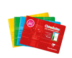 Cahier spécial DYS Clairefontaine - Modèle aléatoire - A6 14,8 x 10,5 cm - 48 pages lignées 7 mm avec cadre - Vendu à l'unité