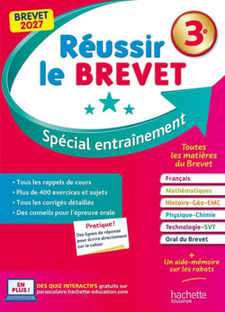 Réussir au collège : 3e - Réussir le Brevet - Spécial entraînement (édition 2027)
