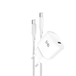 Pack de charge secteur 1 USB-C 30W & câble USB-C Power Delivery T'nB - blanc