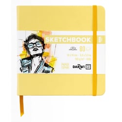 Carnet Sketchbook - Jaune pâle - 14 x 14 cm - 80 feuilles