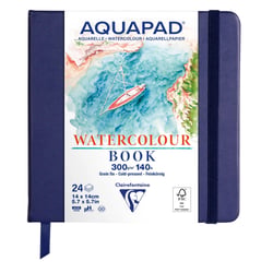 Carnet rembordé rigide Clairefontaine - 14 x 14 cm - Aquapad - 24 feuilles