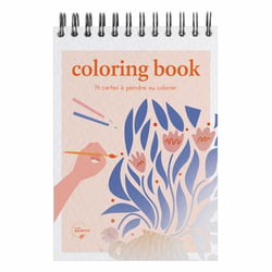Carnet de coloriage et de peinture Maison Joliette - Rose - A6 10,5 x 14,8 cm - Floral