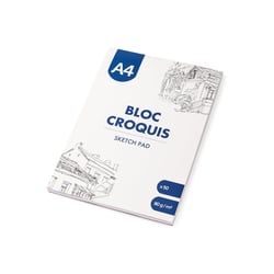 Bloc croquis Monali - 50 feuilles - Blanc - A4 - 80 g/m²