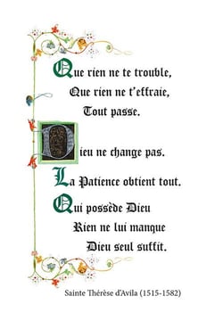 Lot de 20 images prière. Ô mon Âme : De sainte Thérèse d'Avila