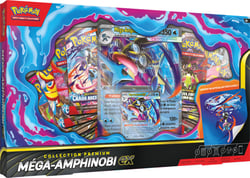 Coffret collection Premium Méga‑Amphinobi‑exe  - Pokémon - 8 boosters de cartes à collectionner - Asmodee 
