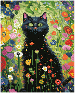 Kit Diamond painting Diamond - Garden cat