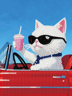 Kit Diamond painting Diamond Dotz - Retro cat